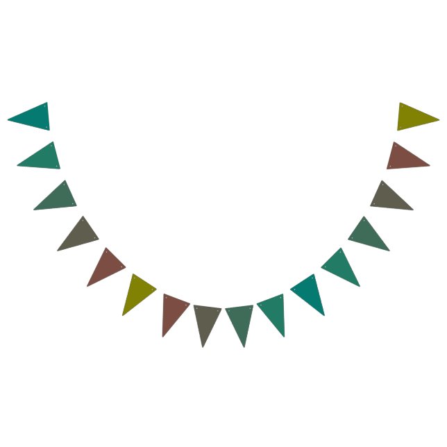 Pine Green to Olive Green Gradient Bunting Banner  (All)