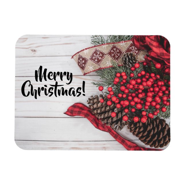 Pine & Holly Holiday Collection Magnet (Horizontal)