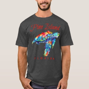 Pine Island Florida Watercolor Sea Turtle T-Shirt