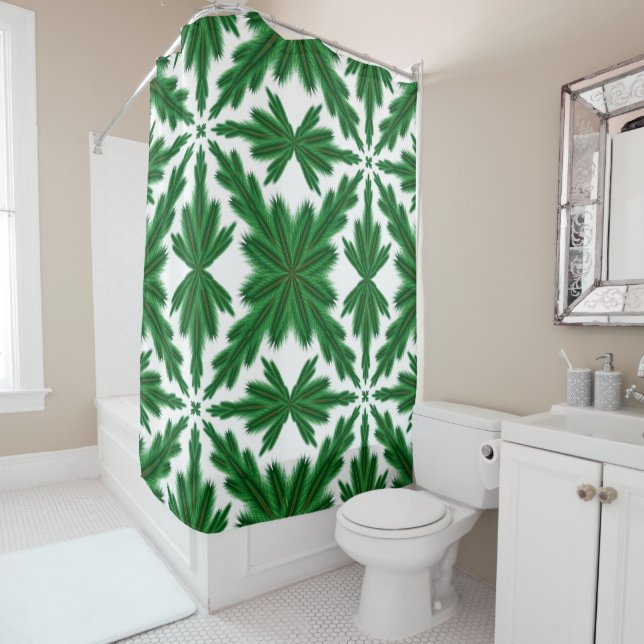 Pine Mandala Shower Curtain (In Situ)