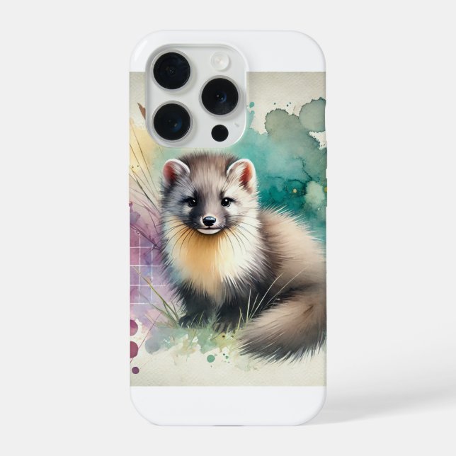 Pine Marten 081024AREF112 - Watercolor iPhone Case (Back)