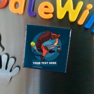 Pine Marten Add Your Text Tennis Trick Shot Design Magnet