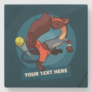 Pine Marten Custom Text Tennis Trick Shot Design Stone Coaster