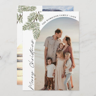 Pine Merry Christmas Minimalist Family 2024 photo Holiday Card
