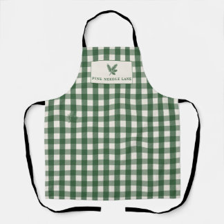 Pine Needle Lane Gingham With Botanical Charm Apron