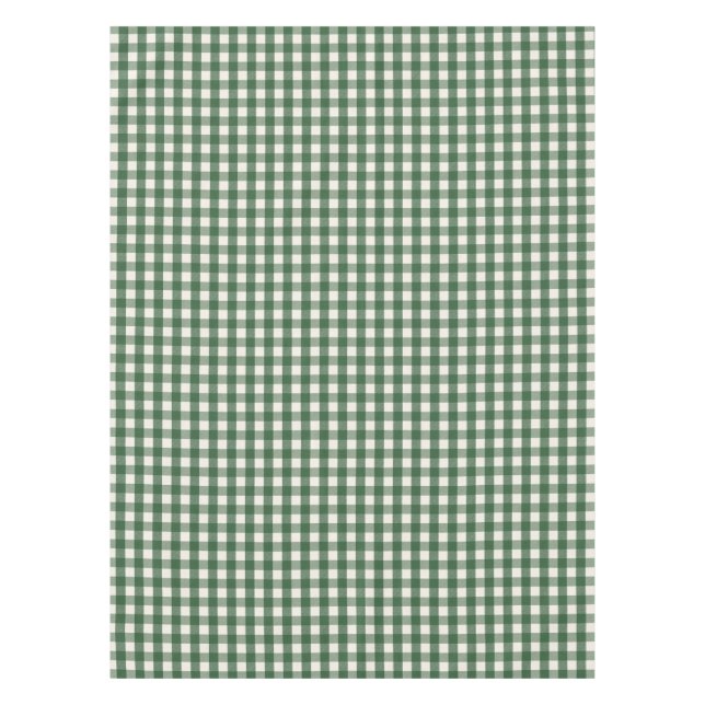 Pine Needle Lane - Pine Green Gingham Pattern Tablecloth (Front)