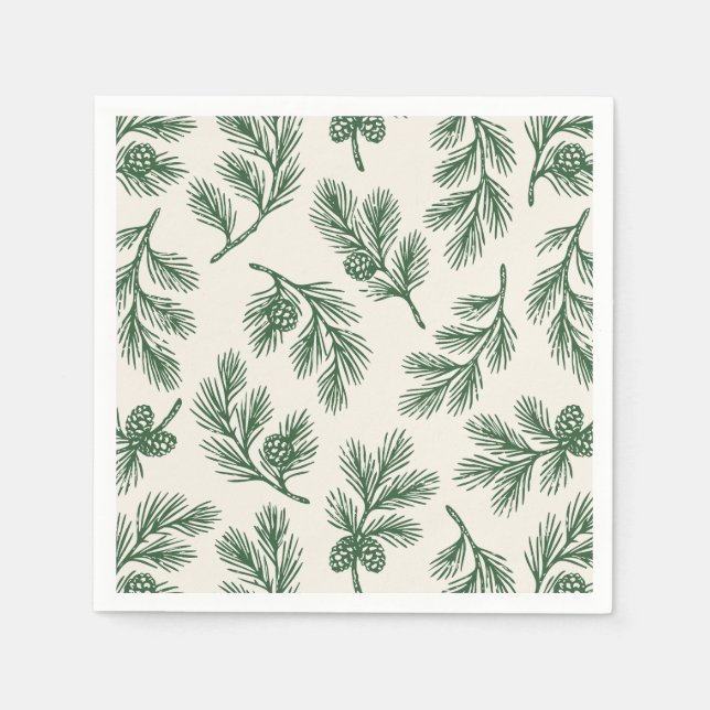 Pine Needle Lane - Pinecone Pattern  Napkin (Front)