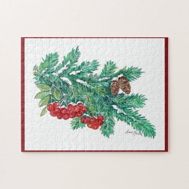 Pine Needles and Berries Jigsaw Puzzle (Horizontal)