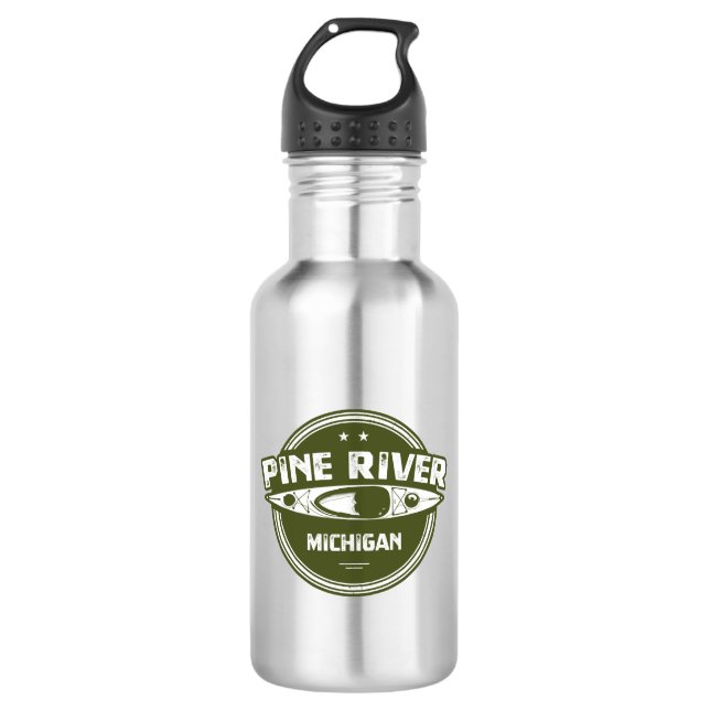 Pine River Michigan Kayaking 532 Ml Water Bottle (Front)