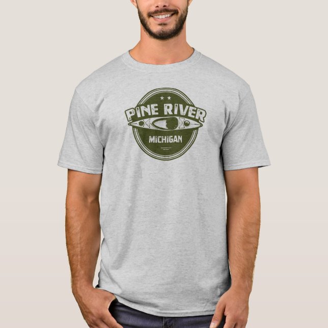 Pine River Michigan Kayaking T-Shirt (Front)