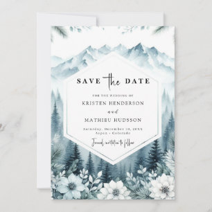 Pine Romance Mountain Wedding  Save The Date