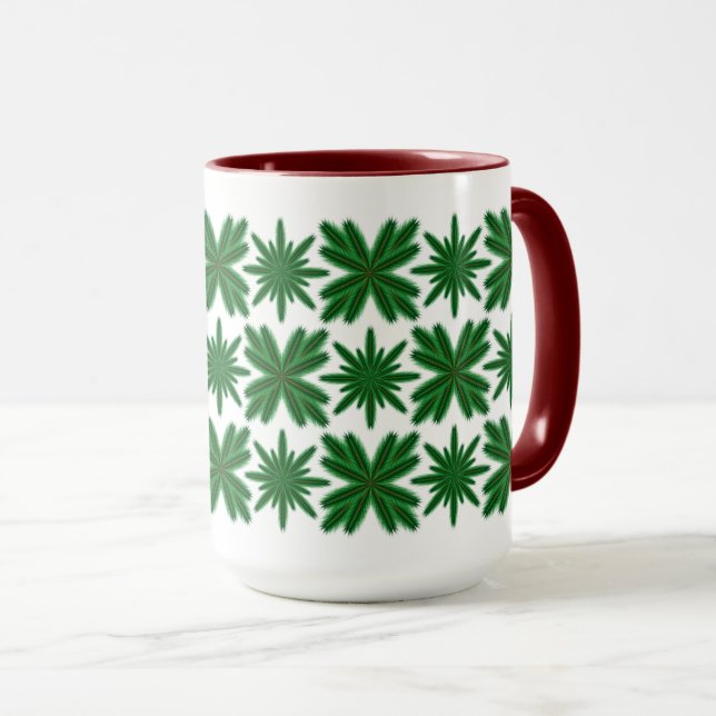 Pine Snowflakes Mug 15oz. (Front Right)