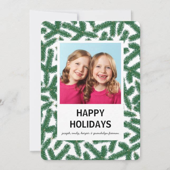Pine Sprigs - Happy Holidays Card (Front)