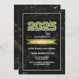Pine Tree 2025 New Year's Eve custom year  Invitation