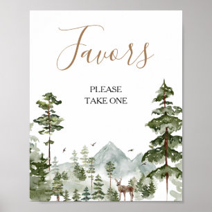 Pine Tree Adventure Awaits Couple Shower Favours Poster