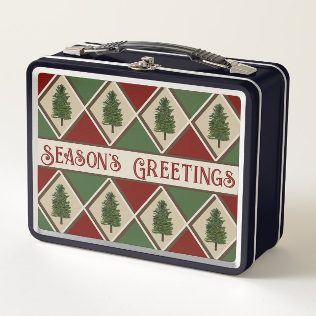 Pine Tree and Harlequin Lunch Box (Front)