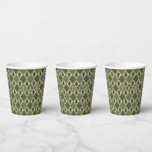 Pine Tree and Harlequin Paper Cups