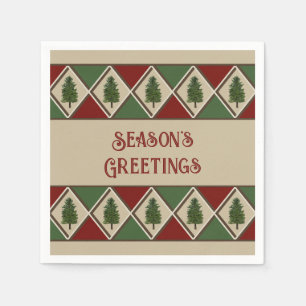 Pine Tree and Harlequin Paper Napkin