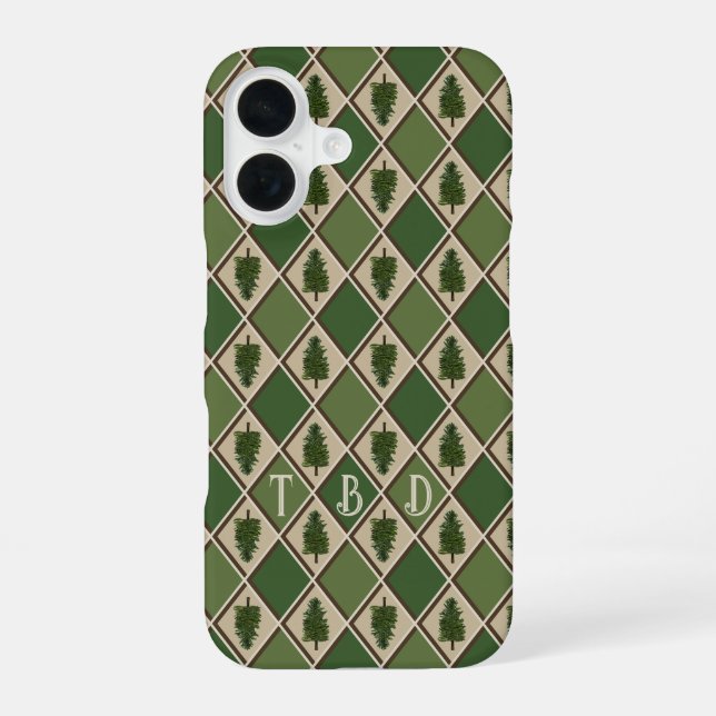 Pine Tree and Harlequin Phone Case (Back)