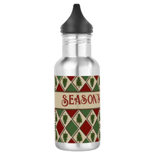 Pine Tree and Harlequin Water Bottle