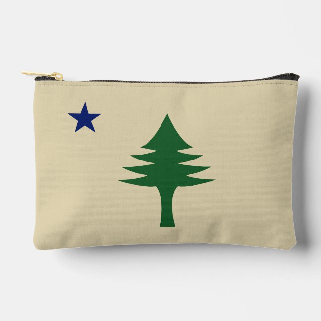Pine tree and star 1901 flag of Maine State Accessory Pouch (Front)