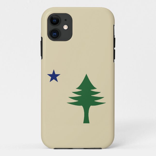 Pine tree and star 1901 flag of Maine State Case-Mate iPhone Case (Back)