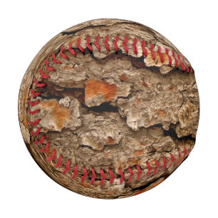 Pine Tree Bark Texture Baseball