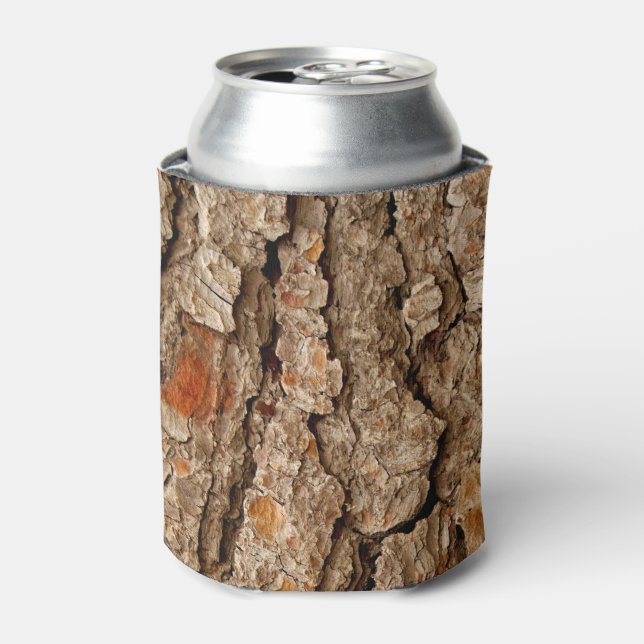 Pine Tree Bark Texture Can Cooler (Can Front)