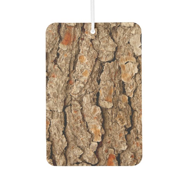 Pine Tree Bark Texture Carved Maple Car Air Freshener (Front)