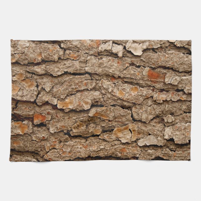 Pine Tree Bark Texture Tea Towel (Horizontal)