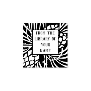 Pine Tree Bookplate Rubber Stamp