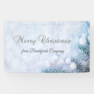 Pine Tree Branches,Snow Banner