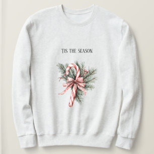 Pine Tree Candy Cane Red Christmas Sweatshirt