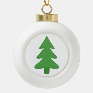 Pine Tree Ceramic Ball Christmas Ornament
