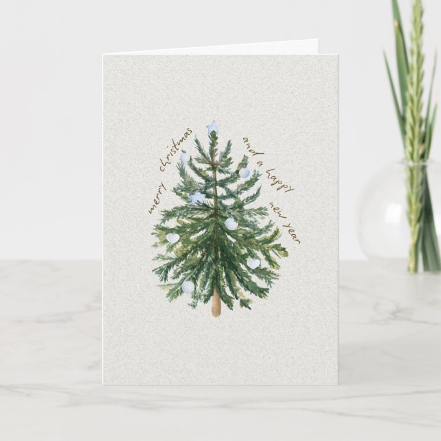 Pine Tree Christmas Folded Greeting Card (Front)
