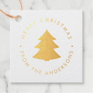 Pine Tree Christmas Photo Favour Tags