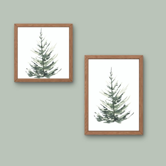 Pine tree Christmas watercolour  Poster (Creator Uploaded)