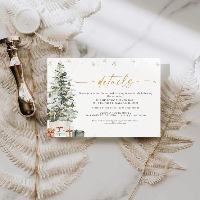 Pine Tree Christmas Wedding Details Enclosure Card (Creator Uploaded)