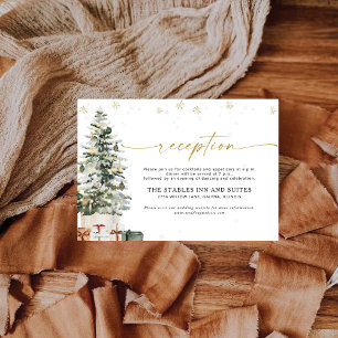 Pine Tree Christmas Wedding Reception Enclosure Card