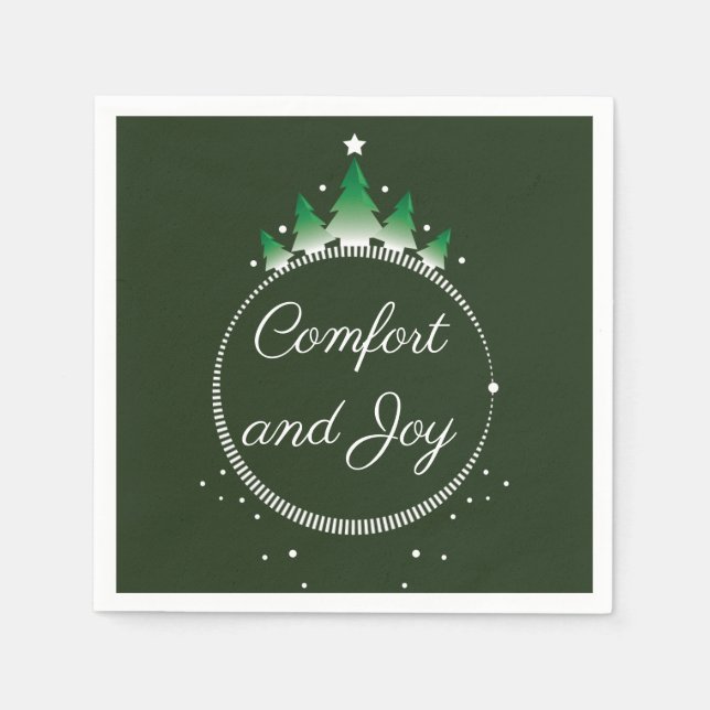 Pine tree Comfort and Joy | Paper Napkins (Front)