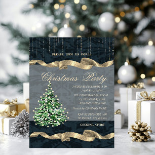 Pine Tree Confetti Christmas Party Invitation