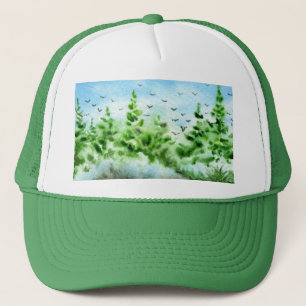 Pine tree country roads landscape Hat