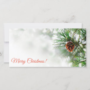Pine tree covered with snow thank you card