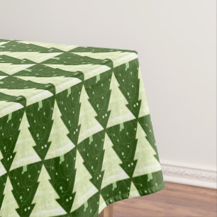 Pine Tree Dot Green Stylised Christmas Tablecloth