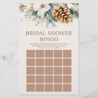 Pine Tree Floral Bingo Bridal Shower Game
