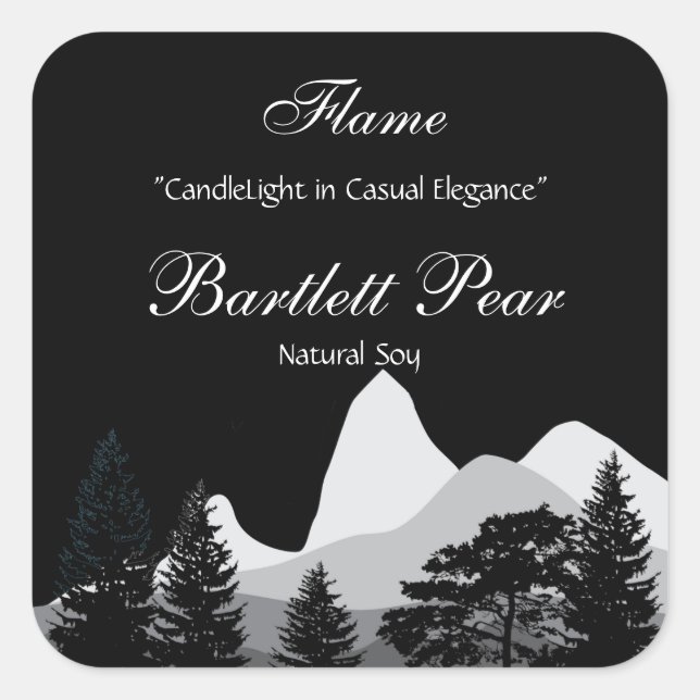 Pine Tree Forest Candle Label (Front)