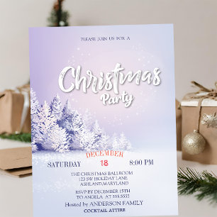 Pine Tree Forest Christmas Party Invitation