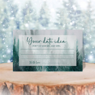 Pine Tree Forest Date night ideas. Date jar Enclosure Card