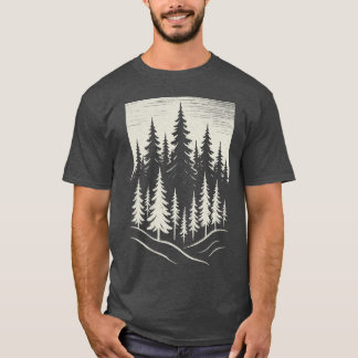 Pine Tree Forest Design Outdoor T-Shirt