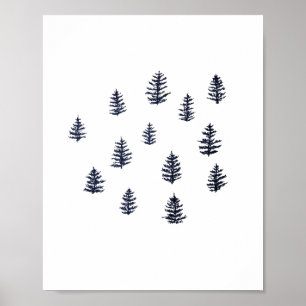 Pine Tree Forest Illustration Art Poster